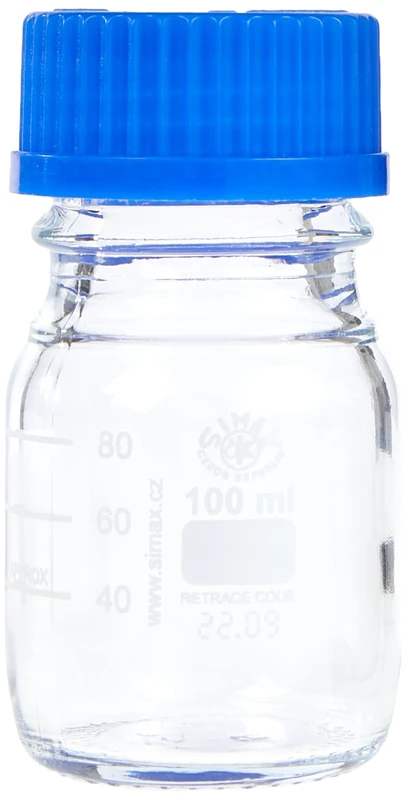 Neolab E-1429, Laboratory Bottles GL 45 ISO Thread, Cap and Spout Ring, 100 ml (Pack of 10)