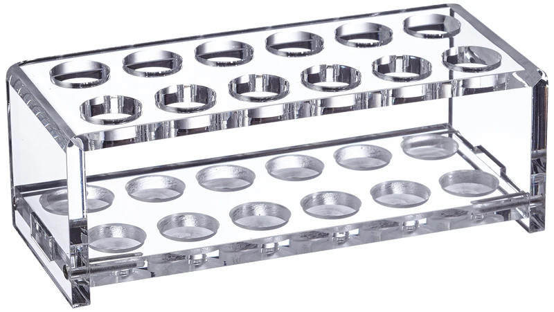 Neolab 1 5102 Acrylic Test Tube Rack for 2 x Tumbler Glasses Set of 6 Diameter 18 mm/Height: 57 mm - Image 1