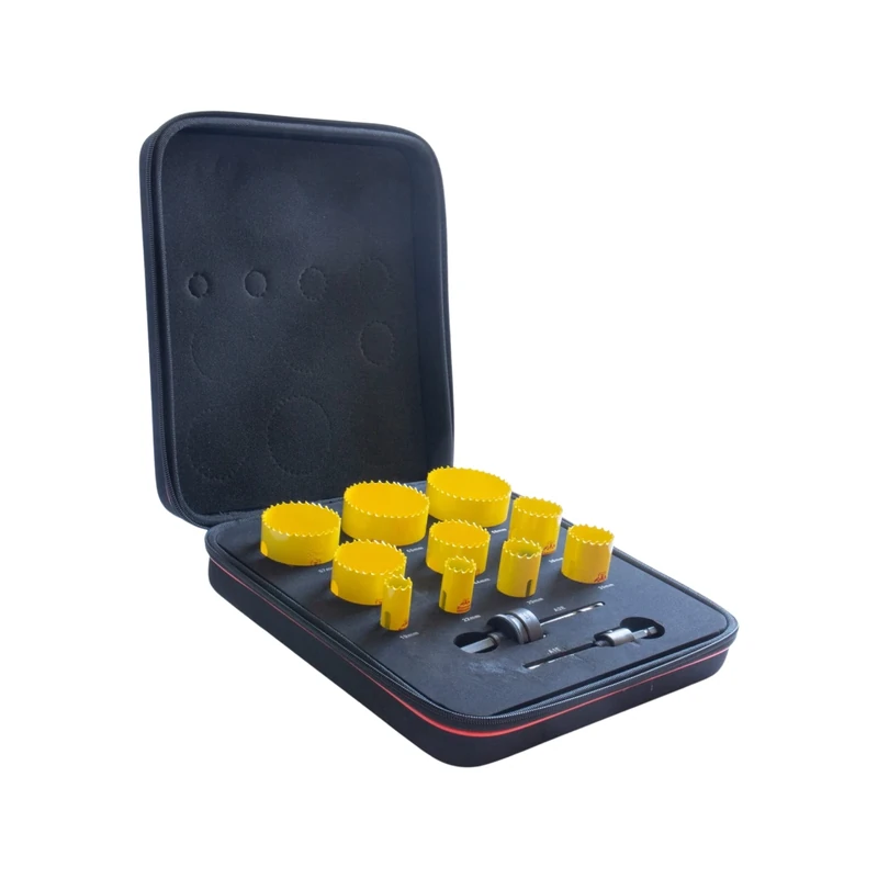 Starrett Plumbers Holesaw Kit - 10 Piece Deep Cut Hole Saw Set with 2x Arbors - KDC10022