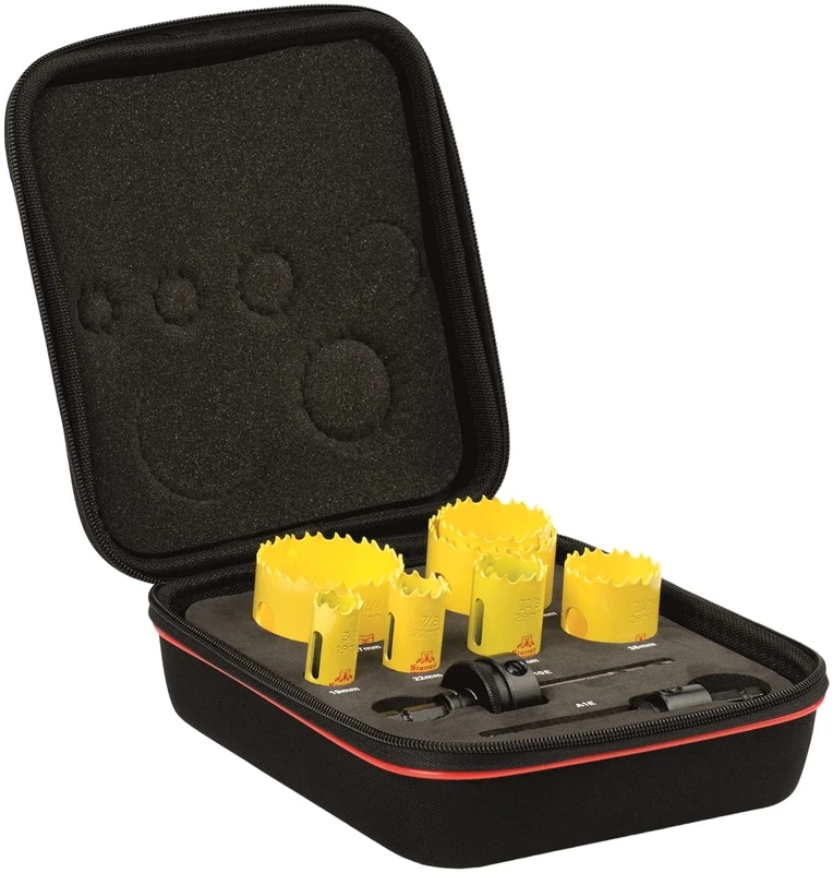 Starrett Bi-metal Hole Saw Kit - 9 Piece KDC07021 Deep Cut Plumbers Hole Saw Set - Compatible with Bosch Dewalt Hitachi Festool Milwaukee