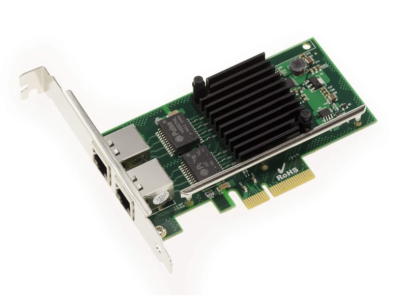 KALEA-INFORMATIQUE 2-port Gigabit Ethernet Network Controller Card on PCIe x4 slot with Intel I350-T2 Chipset (NHI350AM4)