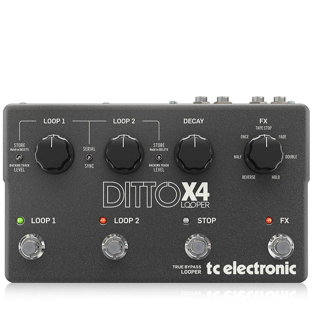 TC Electronic DITTO X4 LOOPER Simple and Intuitive Dual-Track Guitar Looper Pedal with Powerful Loop Effects, Compatible with PC and Mac