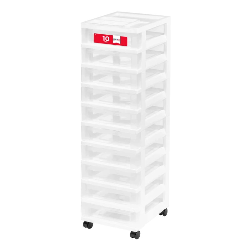 IRIS Plastic Storage, White, 10 Drawer