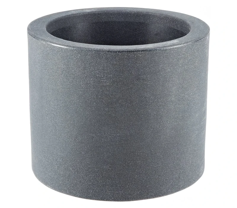 Dehner Cube Planters with Built-in Wheels, Diameter 40 cm, Plastic, Anthracite