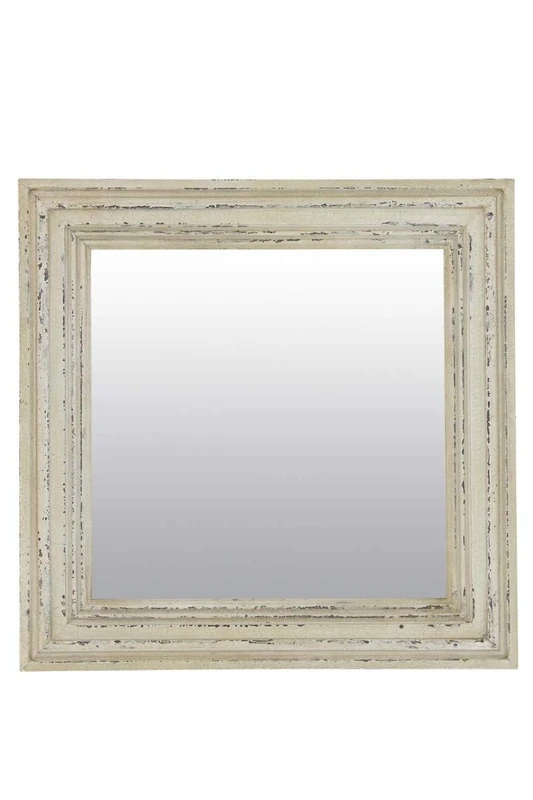 Large Ornate Style Vintage White Wall Mirror 21.5'' x 21.5''
