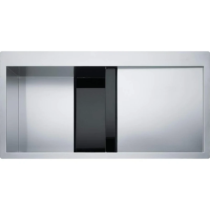 Franke CLV 214 127.0306.387 Kitchen sink Slim Top, stainless steel satin gloss / black glass