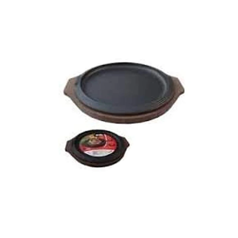 Ilsa Enamelled Cast Iron Serving Platter Wooden Tray Diameter 31 cm