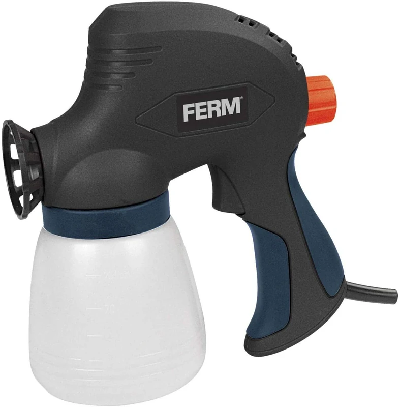 FERM SGM1012 FERM SGM1012 Multipurposel Spray Gun/Electric Sprayer - 800ml, Corded, Airless, Adjustable Flow Control, 110 W, 230 V, Black