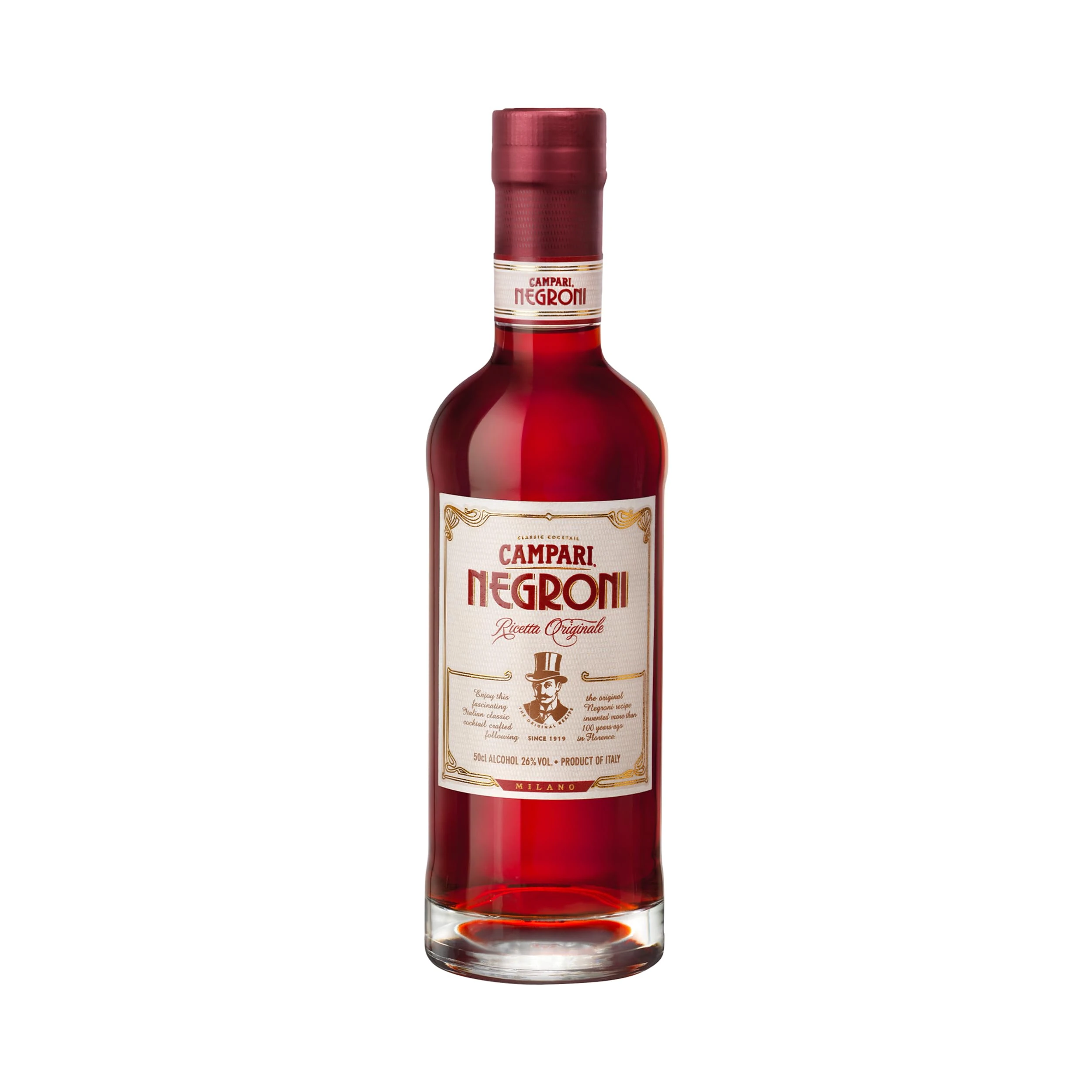 Campari Negroni 50 cl, 26% ABV - Ready to Drink Italian Cocktail