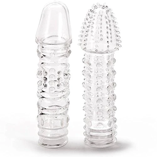 Lovehoney Twin Teasers Textured Male Pleasure Sleeves - Soft Plastic - Pack of 2