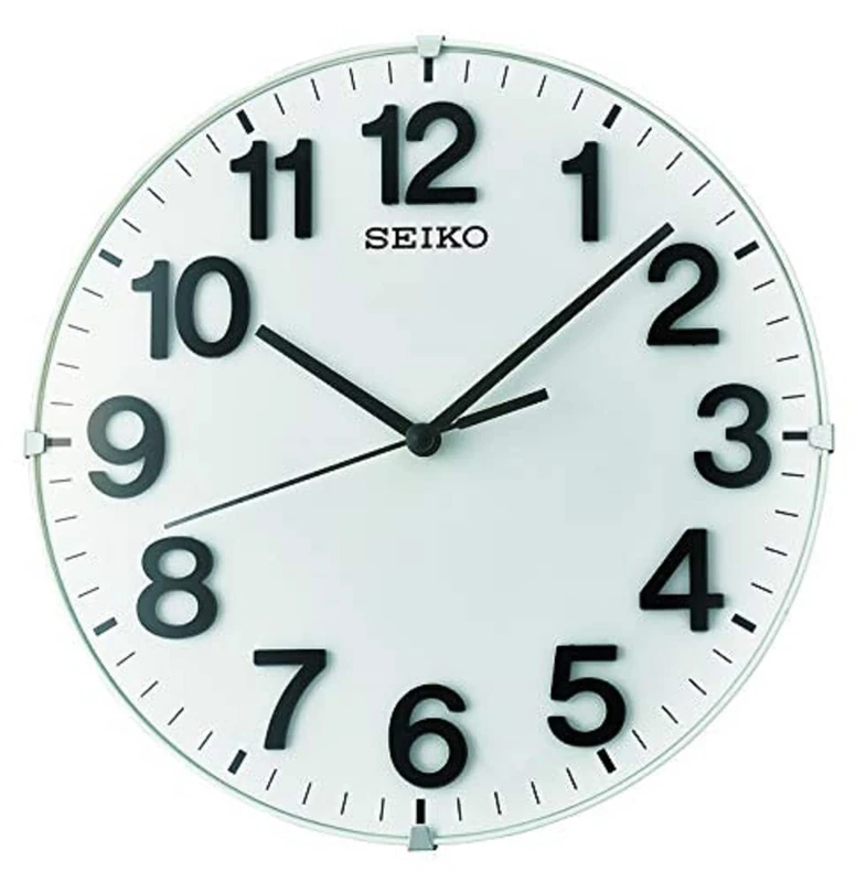 Seiko QXA656W Wall Clock Plastic Sweeping Seconds White, White, S, Modern