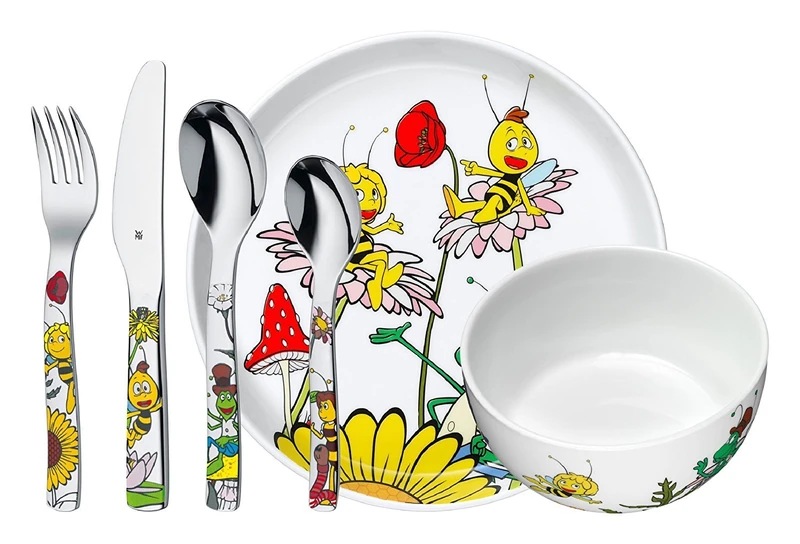 WMF Maya The Bee Cromargan Children's Crockery Set, Multi-Colour, 6-Piece