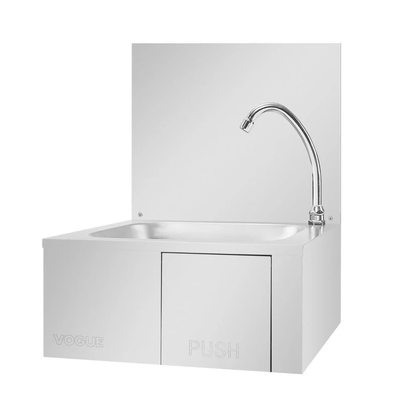 Vogue Stainless Steel Knee Operated Sink with Splashback GL280