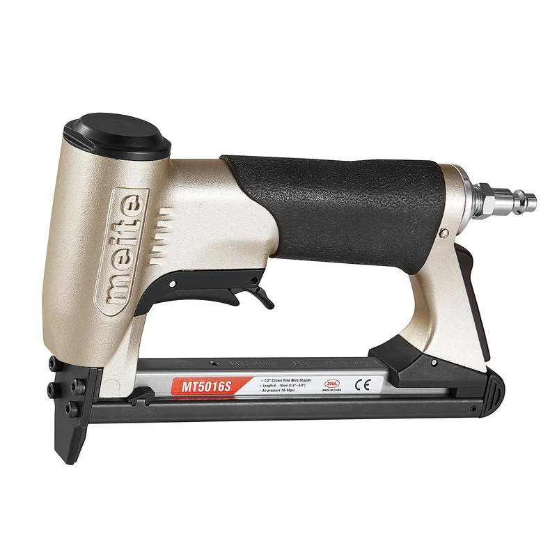 meite MT5016S Upholstery Staple Gun, Air Upholstery Stapler with Safety Switch for Carpet, Funiture and Woodworking, Uses Type 50 6-16 mm Length Staples