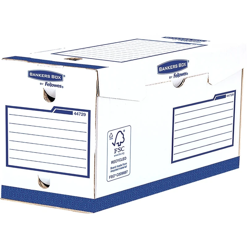 Fellowes Heavy Duty Banker Box Archive Box A4 Size Dos de 20cm White/Blue