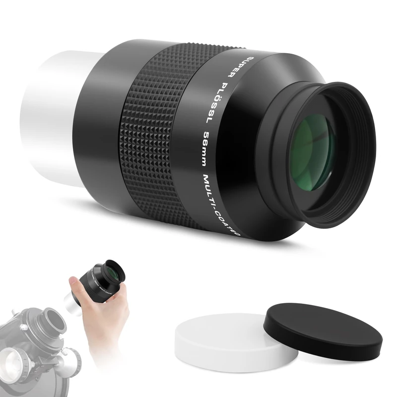 Astromania Super Plossl Eyepiece 2 Inch, Telescope Eyepiece 56mm Fully Multi-Coated Optics, 52 Degree Wide Field 4-Element Design, High Eye Relief for Astronomy Telescope Included 2 Inch Filter Thread