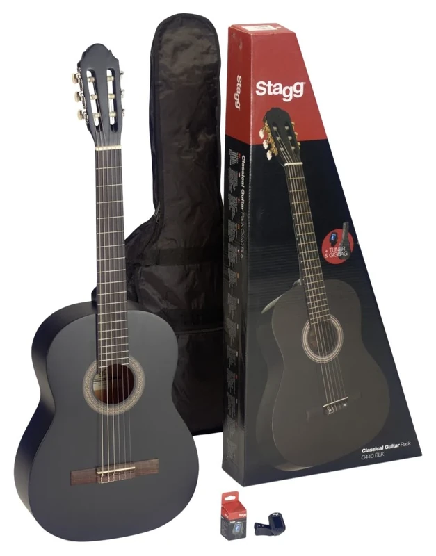 Stagg C440 M BLK PACK C440 Classical Guitar Package - Black, 4/4 size