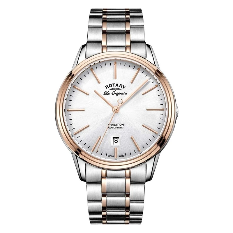 Rotary GB90162-59 Mens Les Originales Tradition Automatic Two Tone Rose Gold Plated Watch