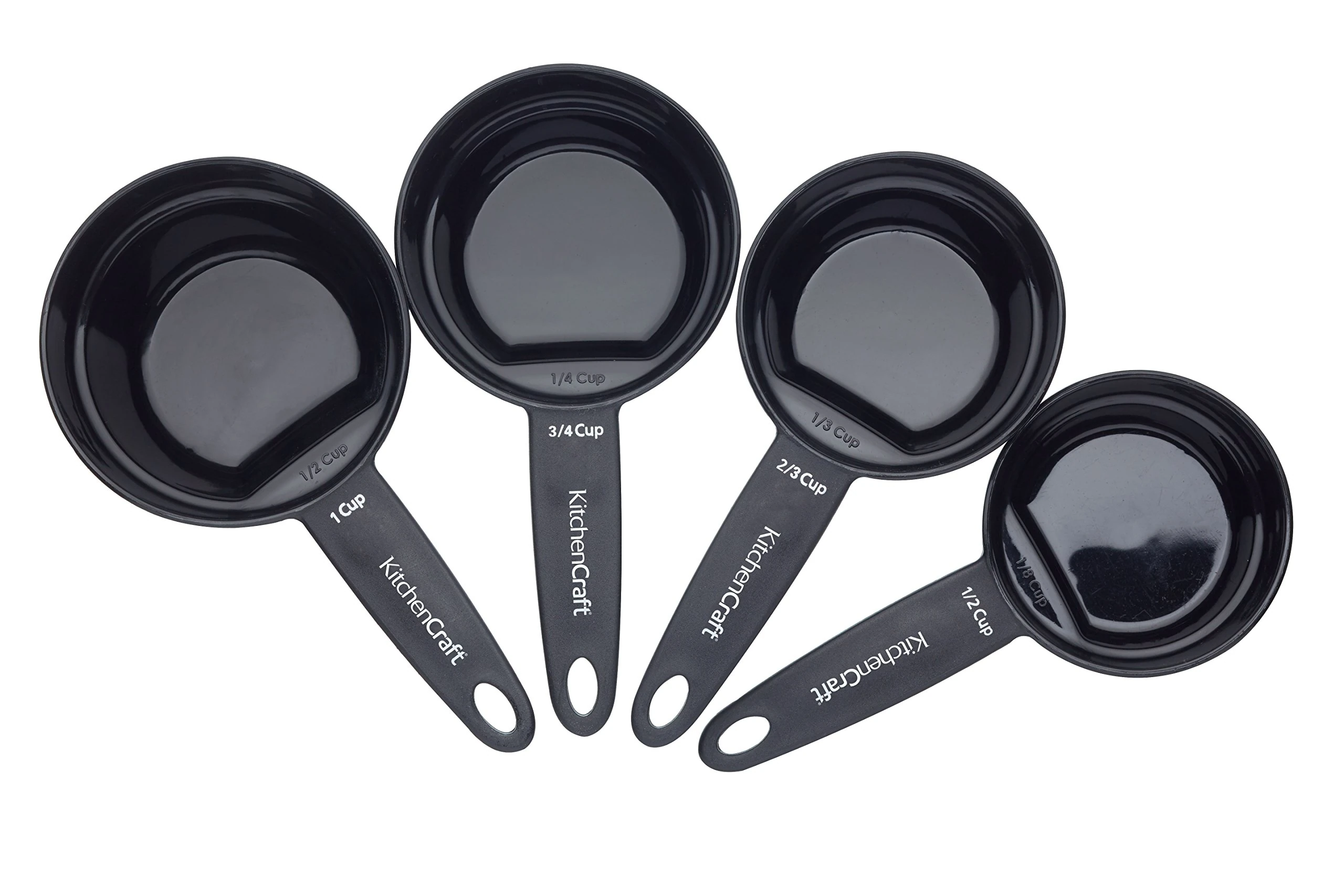 KitchenCraft Nesting Magnetic Set of 4 Measuring Cups, Measure Dry/Wet Ingredients for Cooking and Baking - Black