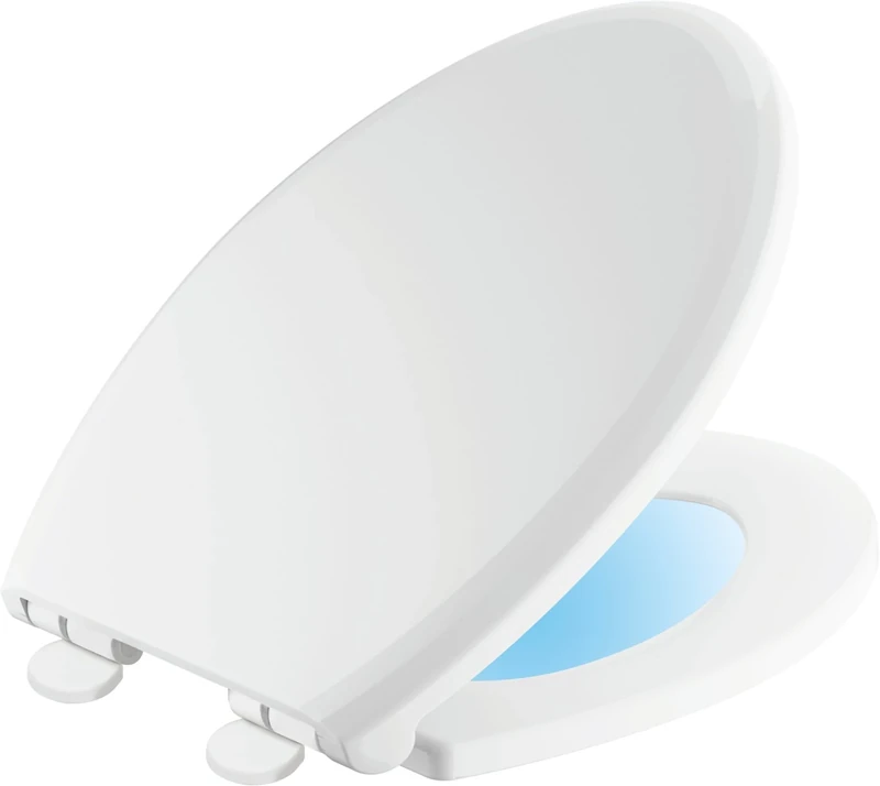Delta Faucet 813902-N-WH Sanborne Elongated Nightlight Toilet Seat with Slow Close, White
