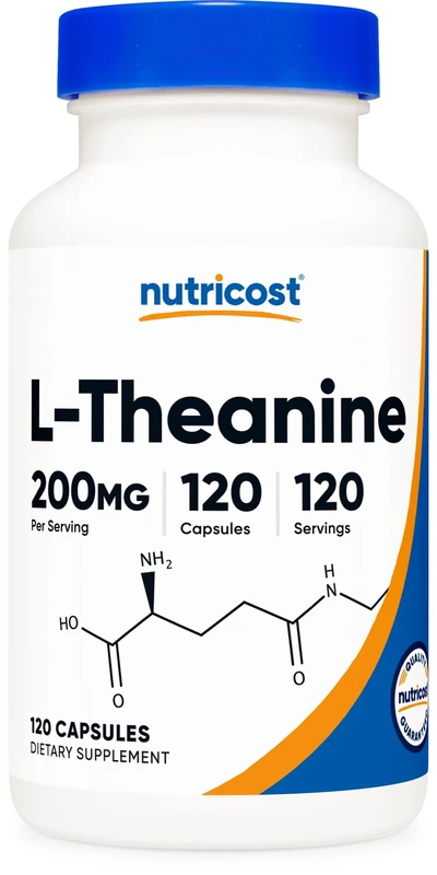 Nutricost L-Theanine 200mg Double - 120 Capsules, Non-GMO Gluten-Free
