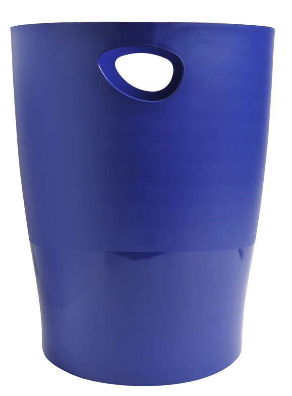 Exacompta - Ref.453104D - Set of 8 waste paper bins with ECOBIN handles - large capacity 15 liters - Certified Blue Angel - dimensions 26.3 x 26.3 x 33.5 cm - 1 year warranty - Opaque Midnight Blue