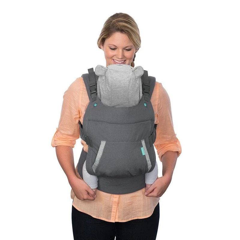 Infantino Cuddle Up Baby Carrier, Ergonomic Bear-Themed, Face-in Front & Back Carry, Removable Character Hood for Infants and Toddlers, 5,4-18,1kg - Image 1