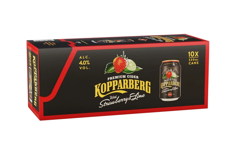 Kopparberg Premium Cider with Strawberry & Lime, 10 x 330ml