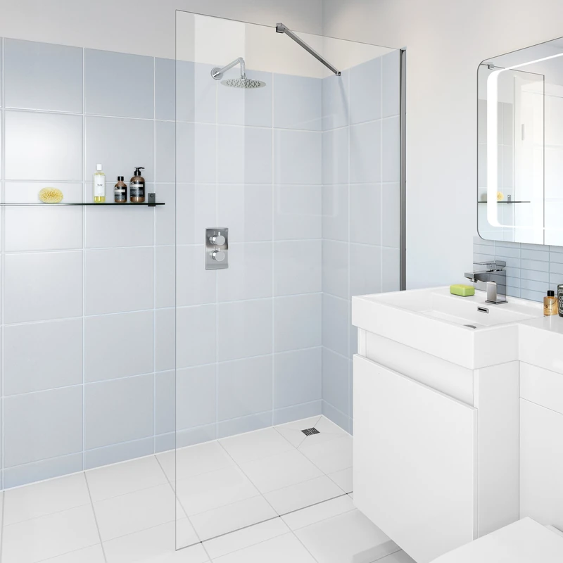 iBathUK 900mm Wet Room Glass Walk In 8mm Shower Screen Panel Enclosure