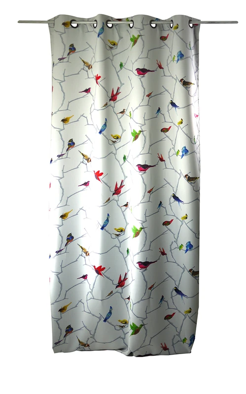 Linder 551/29/49847/375/Multicoloured Gun Round Polyester Curtain with 8 Eyelets 145 x 260 cm Ecru