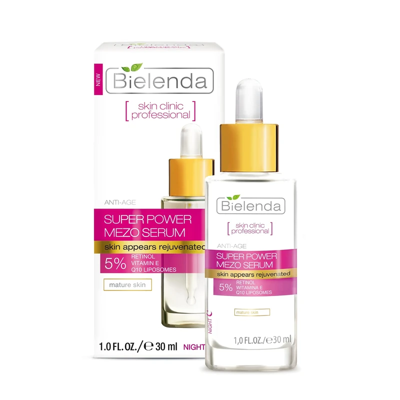 Bielenda Mezo Rejuvenating Anti-Wrinkle Serum with Retinol and Vitamin E, Anti-Ageing Treatment, 30 ml