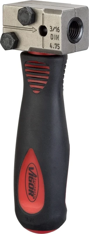 ViGOR V4416 è un utensile di svasatura esclusivamente per la svasatura DIN, leggero e maneggevole, 180 gradi, da utilizzare sulle tubazioni dei freni o idrauliche direttamente sul veicolo - Image 1