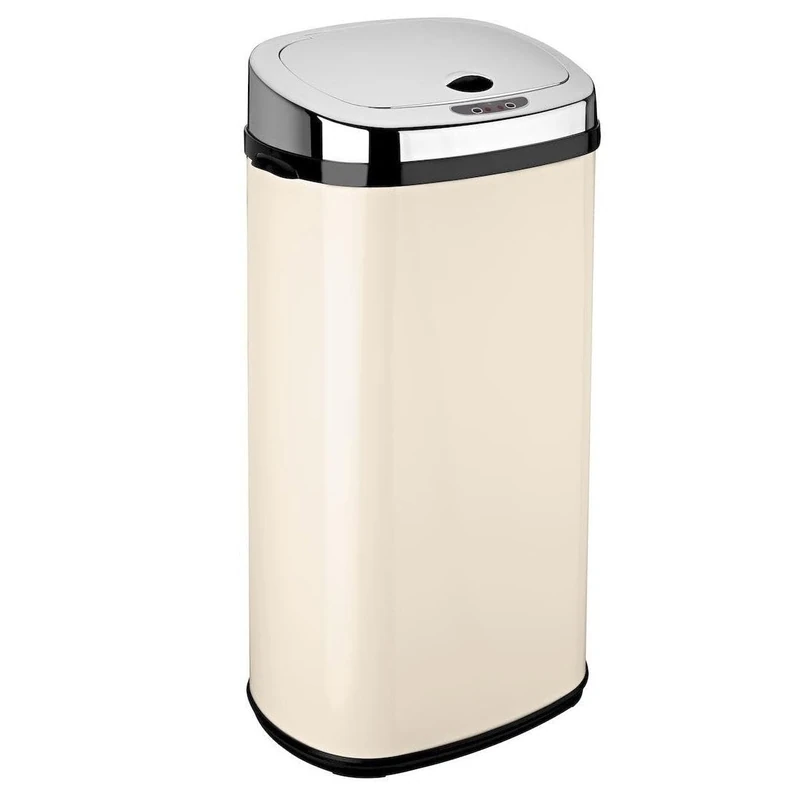 Kitchen Move BAT-42LS02-A Nouveau Modèle 2016 Poubelle de Cuisine Automatique Forme Carré Inox Crème 42 L