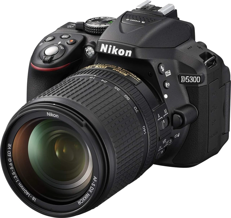 Nikon D5300 DSLR Camera in Black with 18-55mm AF-P VR Lens - Image 1