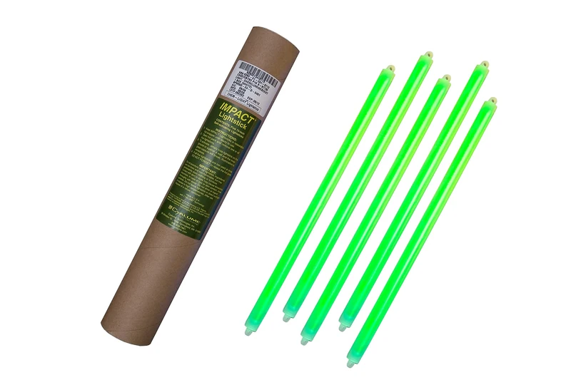 Cyalume Technologies SA9-487090AM Green 15'' IMPACT Lightsticks, 2 End Rings, 12 hour Duration, Not Wrapped In Foil Packaging, 40cm (4 tubes of 5pcs)