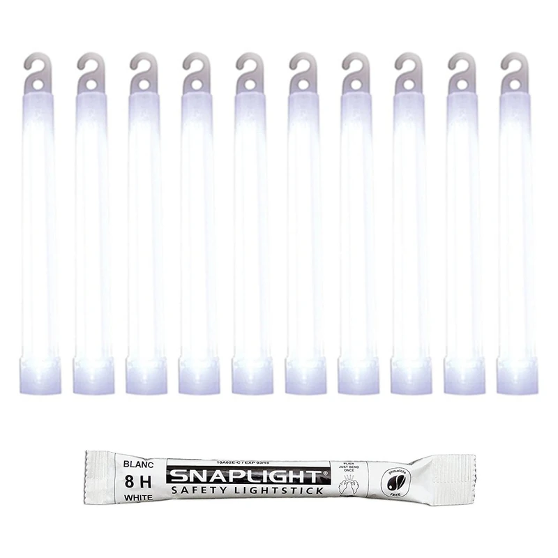 Cyalume SnapLight White Glow Sticks – 6 Inch Industrial Grade, Ultra Bright Light Sticks with 8 Hour Duration (Pack of 100)