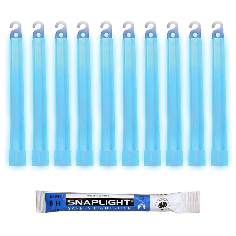 Cyalume SnapLight Blue Glow Sticks – 6 Inch Industrial Grade, Ultra Bright Light Sticks with 8 Hour Duration (Pack of 100)