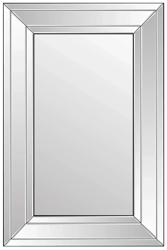 MirrorOutlet Large Venetian Modern Big Bevelled Wall Mirror 2Ft7 X 3Ft11 80cm X 120cm, 61x51,Frameless,YC080