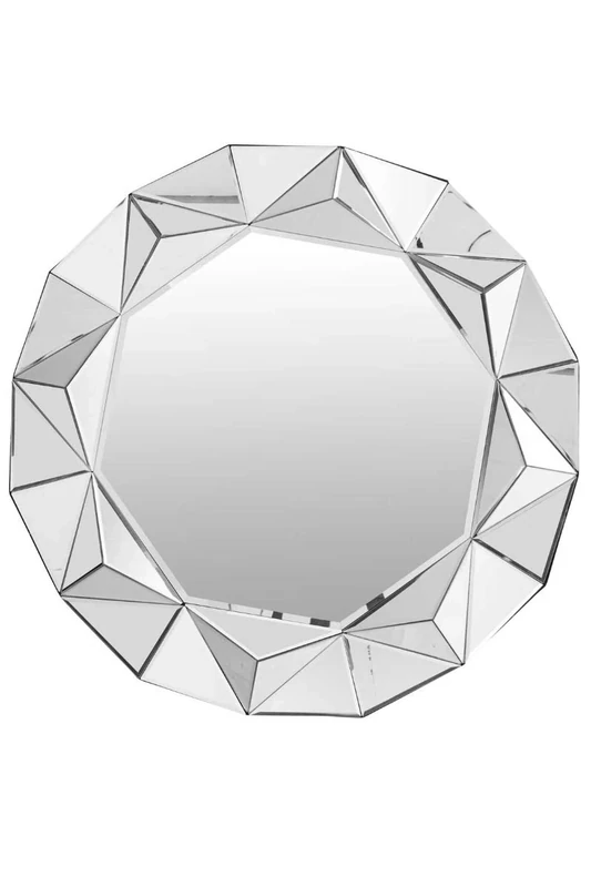 MirrorOutlet Modern Silver Round Venetian Wall Mounted Mirror 3Ft, (90cm)
