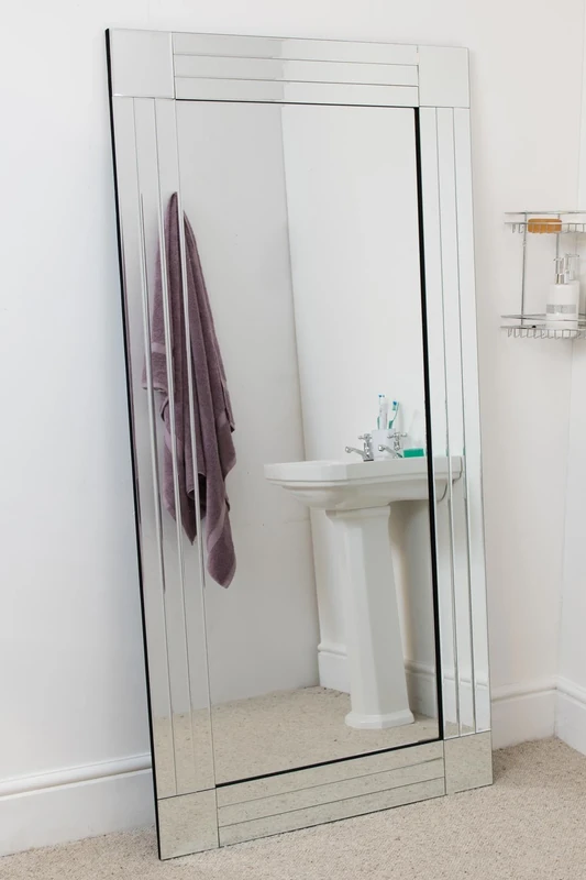 Small Black Classic Antique Bevelled Resin Mirror