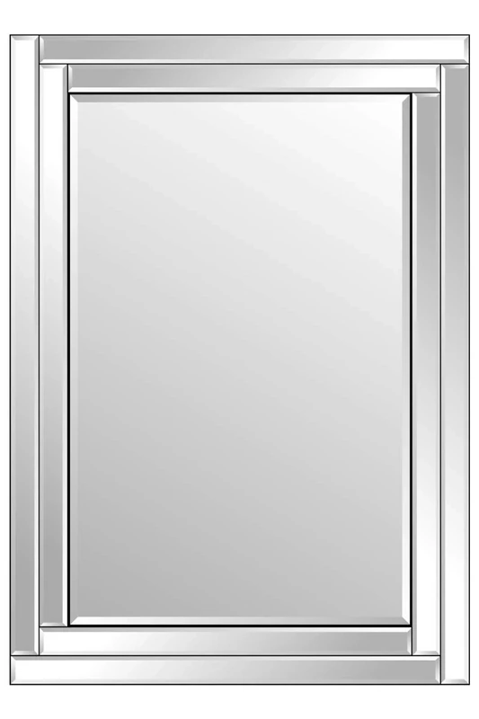 MirrorOutlet Small Black Elegant Decorative Bevelled Mirror, 100x70, (YC070-Bath)