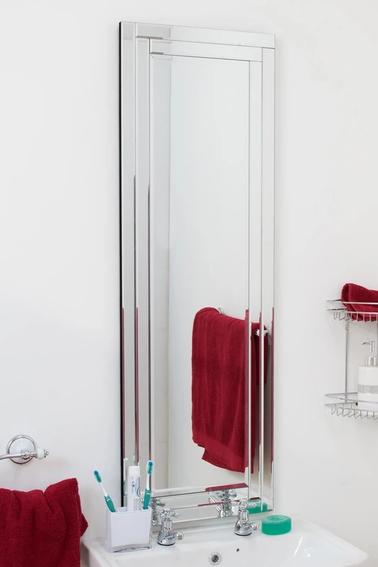 MirrorOutlet Ivory Full Length Elegant Classic Bevelled Mirror,Frameless,YC072-Bath
