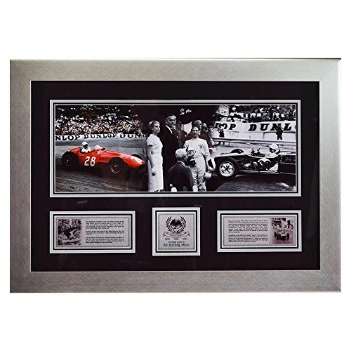 MemorabiliaOutlet Signed Sir Stirling Moss Monaco Victories Framed Montage - Landscape F1