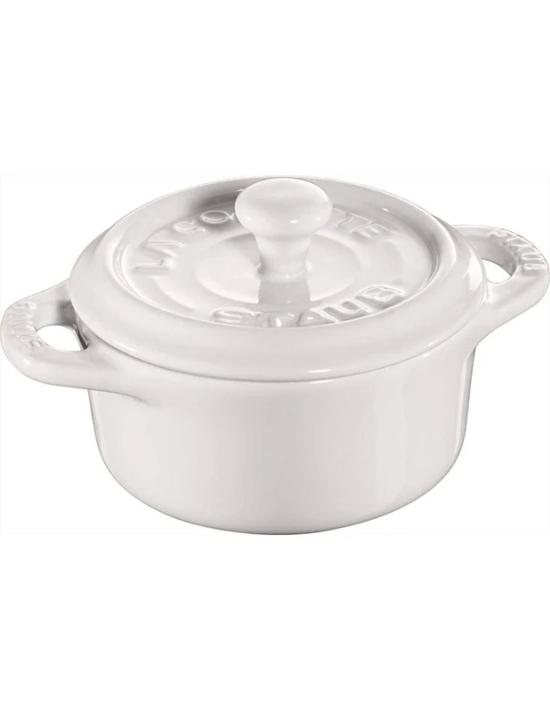 Mini casserole redonda de cerâmica da Staub - Branco