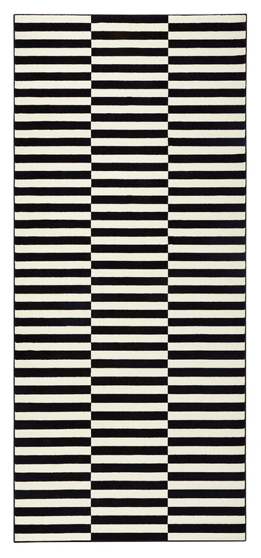 Hanse Home Panel Rug - Modern Striped Design, Black, 80 x 200 cm