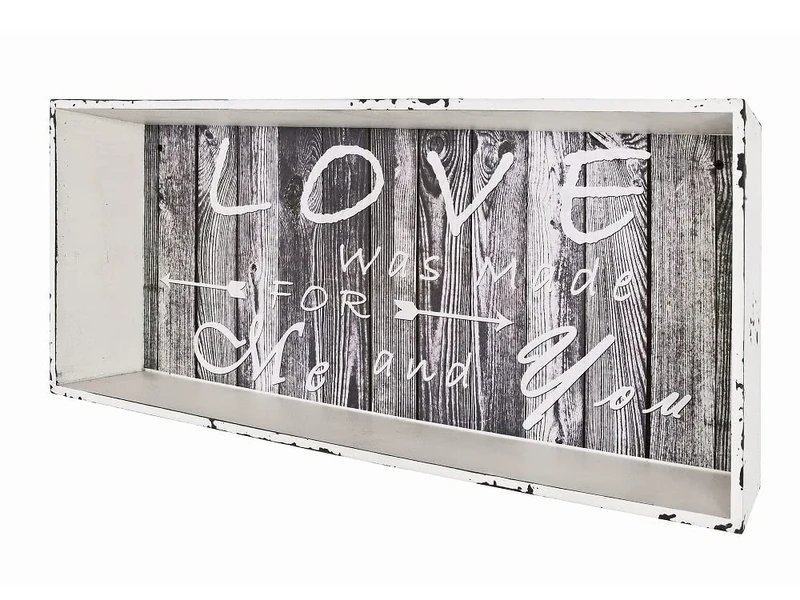 HAKU Möbel Wall Rack Motif, Vintage, Mdf - Size: W 76 cm X H 30 cm X D 12 cm, Style: Industrial