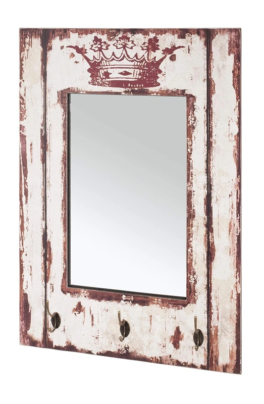 HAKU Möbel Wardrobe Motif, Vintage, Mdf, Metal, Mirror - Size: W 52 cm X H 80 cm X D 10 cm, Style: Industrial