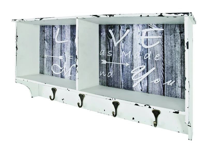 HAKU Möbel Wardrobe Motif, Vintage, Mdf, Metal - Size: W 76 cm X H 40 cm X D 15 cm, Style: Industrial