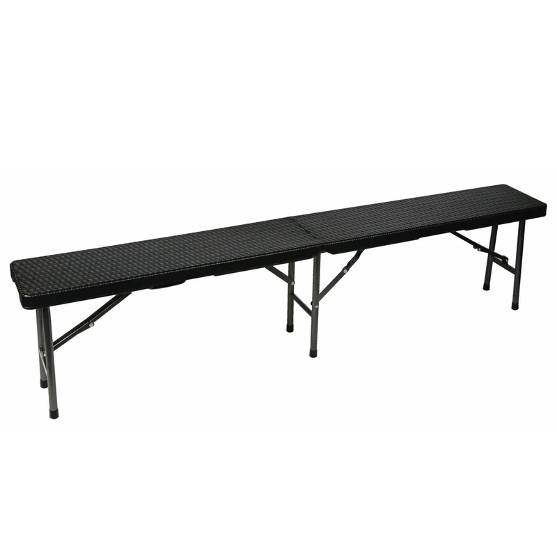 TOOLLAND FP160R Toolland Folding Bench, Rattan Look, Black, 180 cm x 25 cm x 43 cm