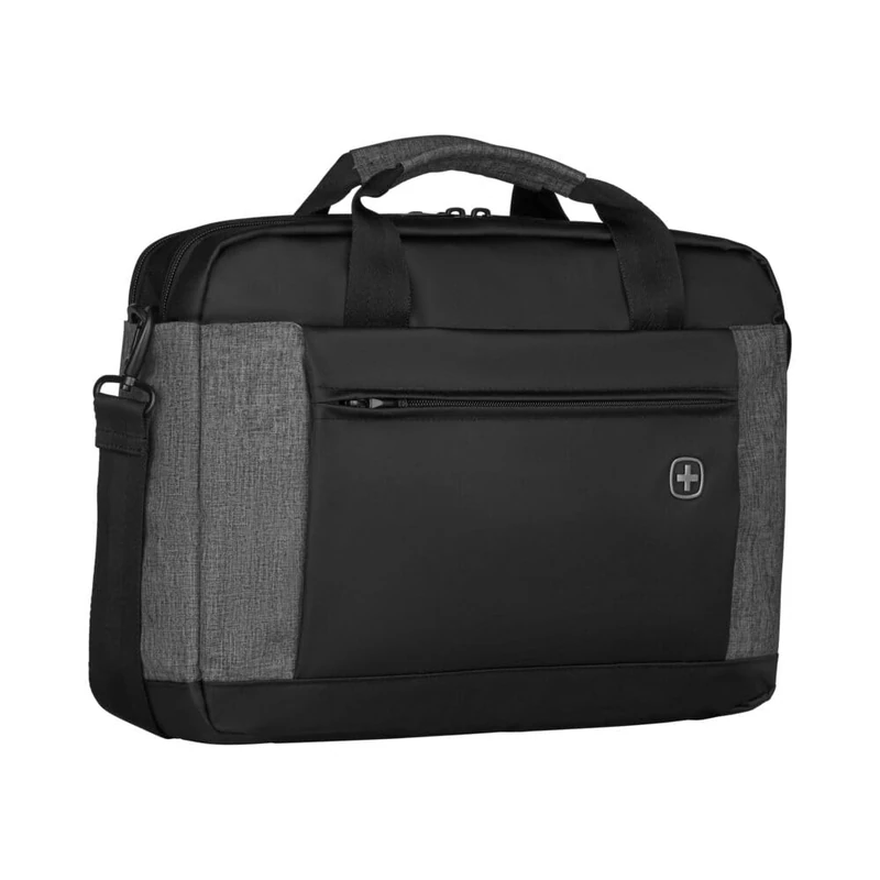 Wenger 601057 Underground 16 Inch Laptop Briefcase, Padded Laptop Compartment with iPad/Tablet/eReader Pocket in Black/Grey (12 Litres), 40 cm - Image 1